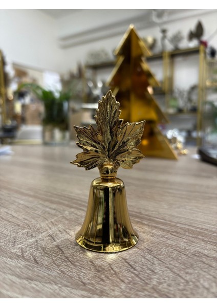 Asma Yapraklı Metal Çan Mum Söndürücü-Gold