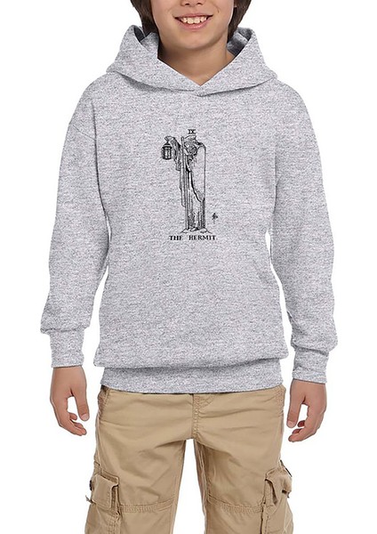 LED Zeppelin The Hermit Gri Çocuk Kapşonlu Sweatshirt