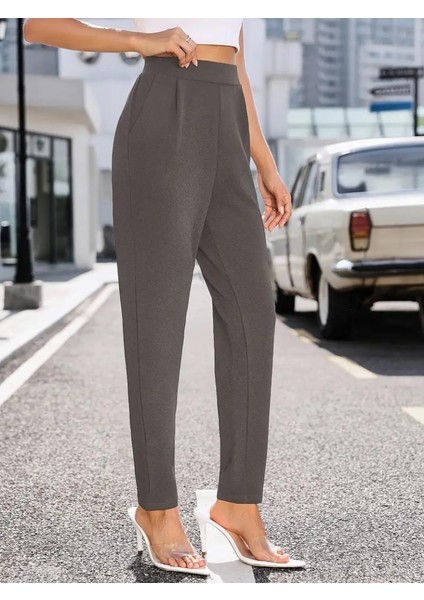 Kadın Yüksek Bel Cepli Rahat Kesim Ithal Krep Pantolon modelleri