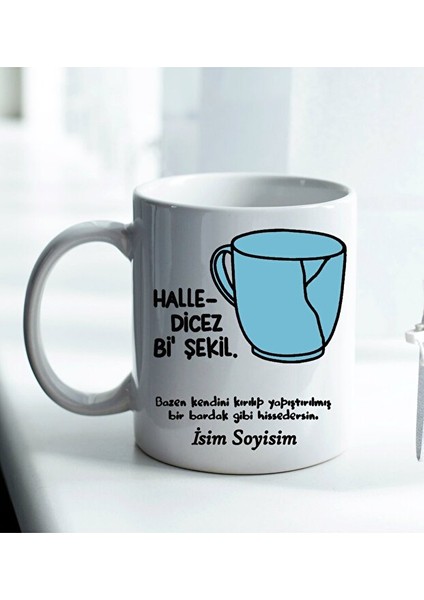 Halledicez Bi Şekil Tasarımlı Komik Kupa Bardak