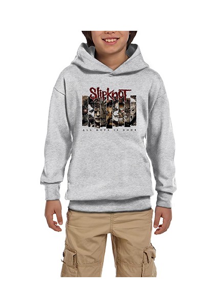 Slipknot All Hope Is Gope Gri Çocuk Kapşonlu Sweatshirt