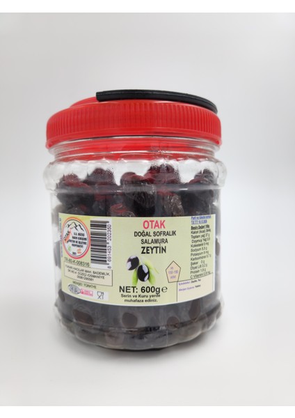 Zeytin Sofralık Siyah (150-190) 600G