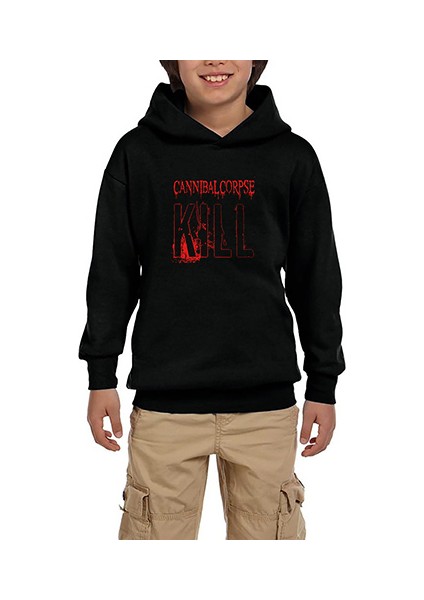 Cannibal Corpse Kill Siyah Çocuk Kapşonlu Sweatshirt