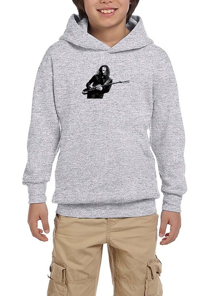 Metallica Kirk Hammett Gri Çocuk Kapşonlu Sweatshirt