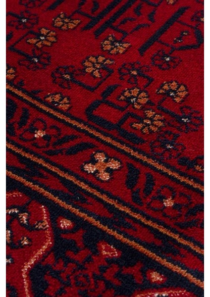Herat Her 04 Kırmızı - Nostaljik Afgan Desenli İnce Viskon Makine Halısı Kaymaz Tabanlı Sık Dokuma fırsatları