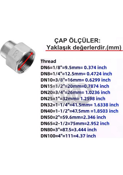Paslanmaz Redüksiyon - Düşürücü Lüle Erkek Dişi - Krom Çelik 304 Kalite modelleri