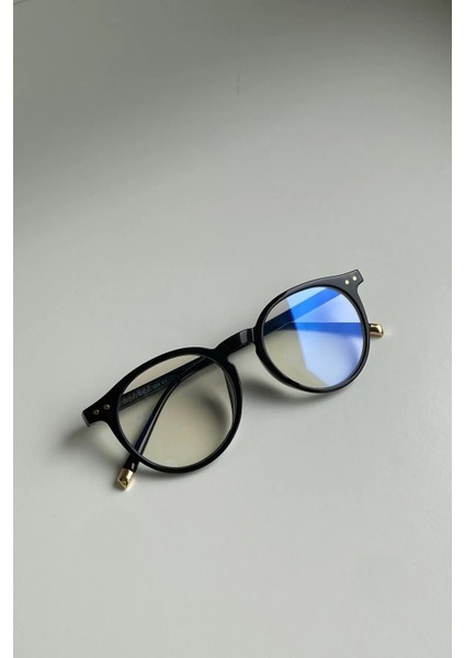 Hugo Ekran Gözlüğü Unisex Siyah Çerçeve Şeffaf Mavi Cam Mavi Işık Korumalı Aksesuar Gözlük