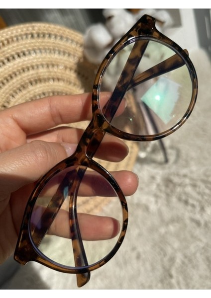 Leopar Desenli Şeffaf Kadın Gözlük