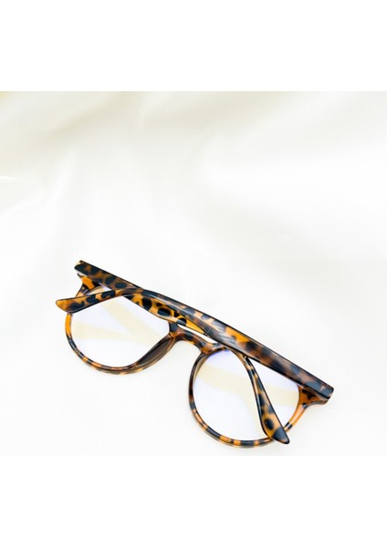 London Oval Leopar Desen Şeffaf Mavi Işık Korumalı Kadın Gözlük fiyatları