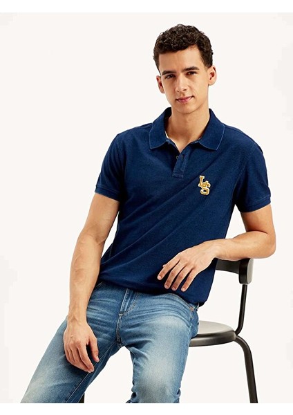 Solid Indigo Polo Tişört