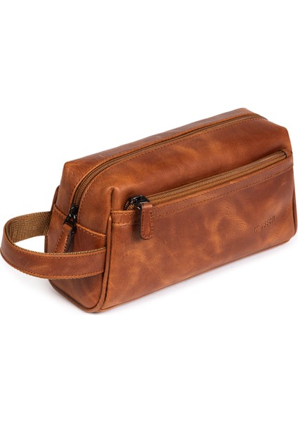 Erkek Hakiki Deri Portföy El Çantası – Fermuarlı, Çok Bölmeli, Premium