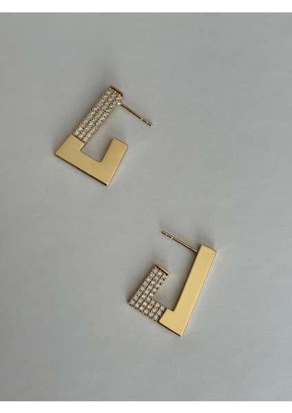 Özel Seri 14K Xp Taşlı Gold Tasarım Küpe modelleri