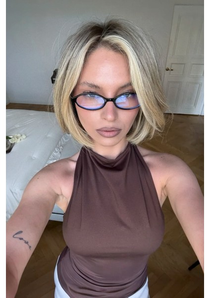 Frank Oval Gözlük Blue Block Mavi Işık Korumalı Optik Uyumlu Lüx Model