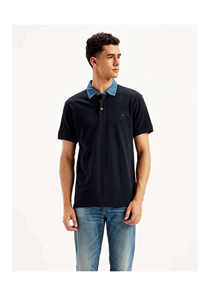 Denim Collar Polo Tişört