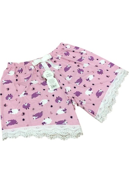 Kadın Bambu Viskon Dantel Detaylı Şort