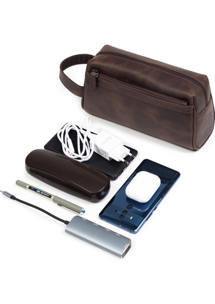 Erkek Hakiki Deri Portföy El Çantası – Fermuarlı, Çok Bölmeli, Premium fırsatları