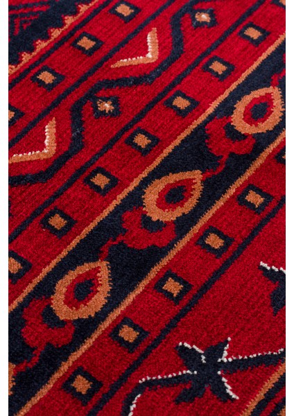 Herat Her 01 Navy - Nostaljik Afgan Desenli İnce Viskon Makine Halısı Kaymaz Tabanlı Sık Dokuma fırsatları