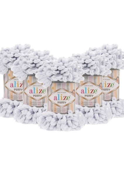 5 Adet Puffy El Örgü Ipi Atkı Battaniye Bere Panduf Parmak Örgü Ipliği 416