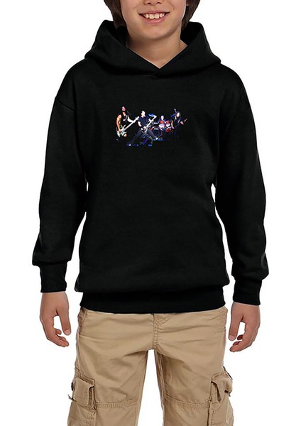 Metallica Konser Siyah Çocuk Kapşonlu Sweatshirt