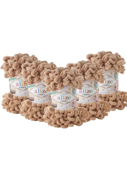 5 Adet Puffy El Örgü Ipi Atkı Battaniye Bere Panduf Parmak Örgü Ipliği 262