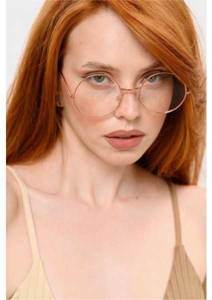 BP9040 Unisex Gold Çerçeveli Mavi Işık Korumalı Retro Metal Çerçeve Şeffaf Gözlük fiyatları