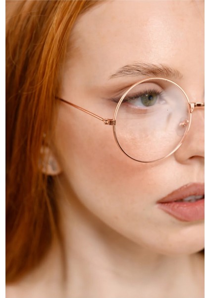 BP9040 Unisex Gold Çerçeveli Mavi Işık Korumalı Retro Metal Çerçeve Şeffaf Gözlük modelleri