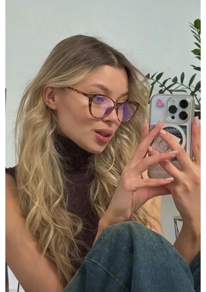 Mavi Işık Korumalı Cat Eye Gözlük Optik Uyumludur Blue Block Şeffaf Leopar fiyatları