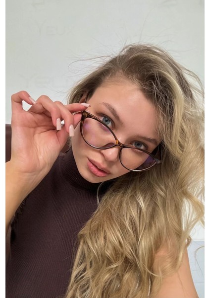 Mavi Işık Korumalı Cat Eye Gözlük Optik Uyumludur Blue Block Şeffaf Leopar fırsatları