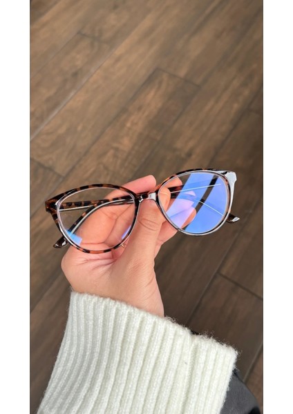 Mavi Işık Korumalı Cat Eye Gözlük Optik Uyumludur Blue Block Şeffaf Leopar indirimleri