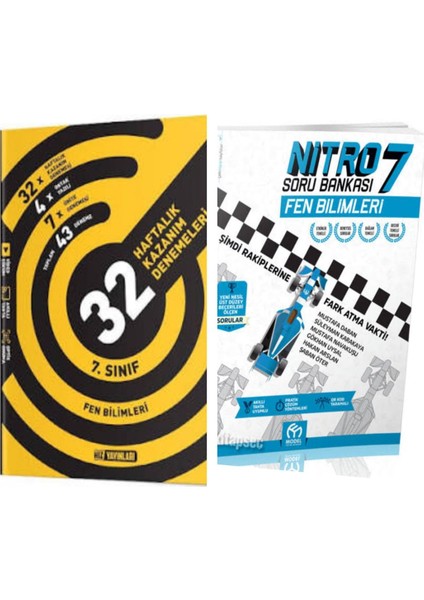 7.sınıf Fen Bilimleri 32 Haftalık Kazanım Denemeleri ve Fen Bilimleri Nitro Soru Bankası