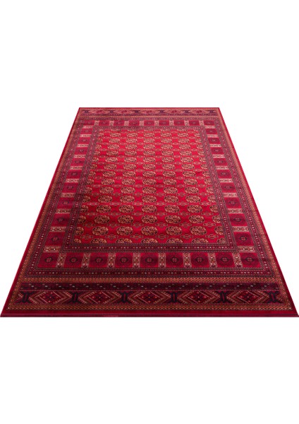 Herat Her 03 Kırmızı - Nostaljik Afgan Desenli İnce Viskon Makine Halısı Kaymaz Tabanlı Sık Dokuma indirimleri
