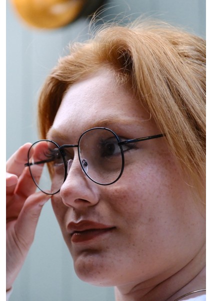 Round Blue Block Şeffaf Gözlük indirimleri