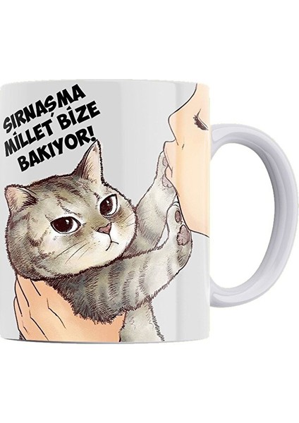 Sevimli Kediler Serisi Çift Tarafı Baskılı Kupa Bardak