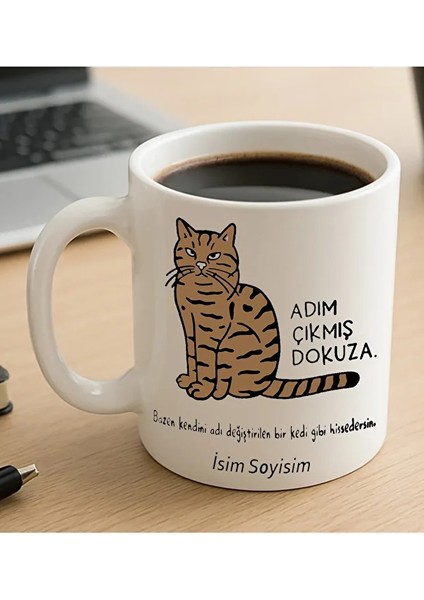 Esprili Adım Çıkmış Dokuza Yazılı Komik Kupa Bardak