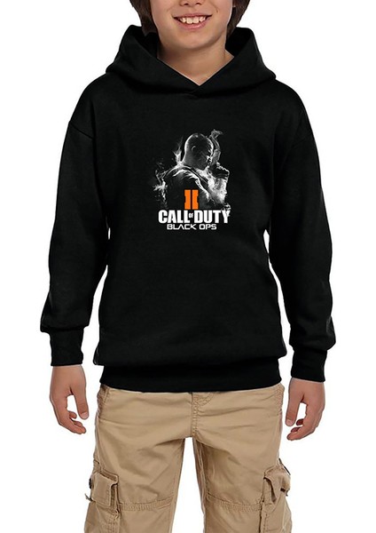 Call Of Black Ops Siyah Çocuk Kapşonlu Sweatshirt