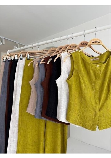 Sıfır Kollu Bluz Batik Desenli Pantolon Ikili Takım 10181-08