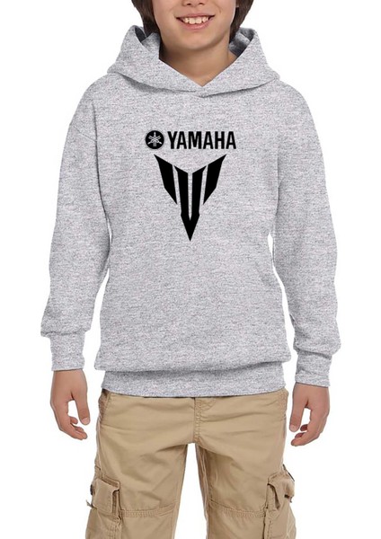 Yamha MT07 Black Gri Çocuk Kapşonlu Sweatshirt