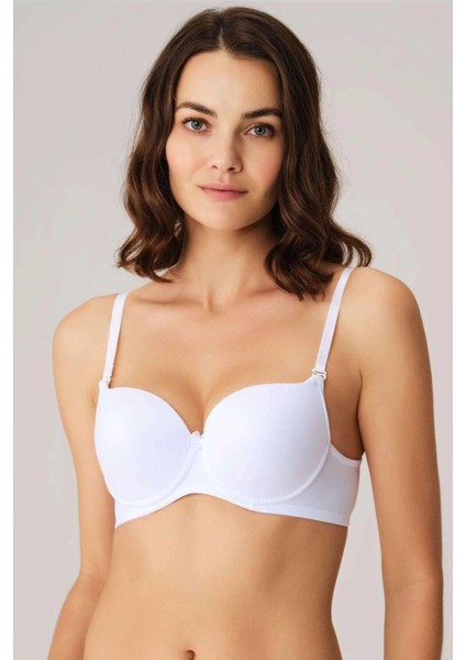 Anıl Balenli Desteksiz Dolgusuz Askıları Çıkabilen Günlük Klasik T-Shirt Sütyeni