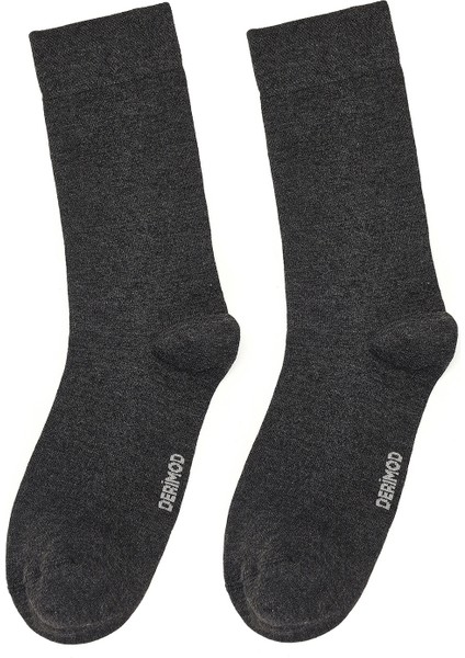 Erkek Gri Bambu Uzun Çorap 000A2C35106F
