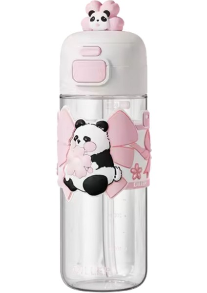 Panda Figürlü Pipetli Suluk 600ML