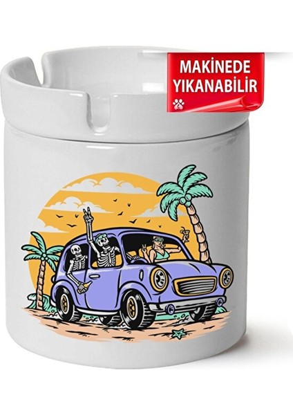 Kamp, Karvan, Doğa Baskılı Porselen At-Söndür Küllük (Kl-Dg)