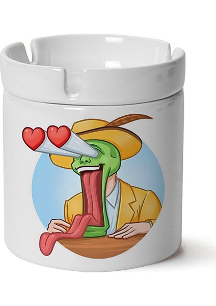 Mask Baskılı Porselen Küllük Makinede Yıkanabilir