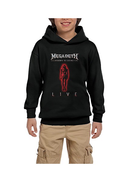 Megadeth Countdown To Extinction Live Siyah Çocuk Kapşonlu Sweatshirt