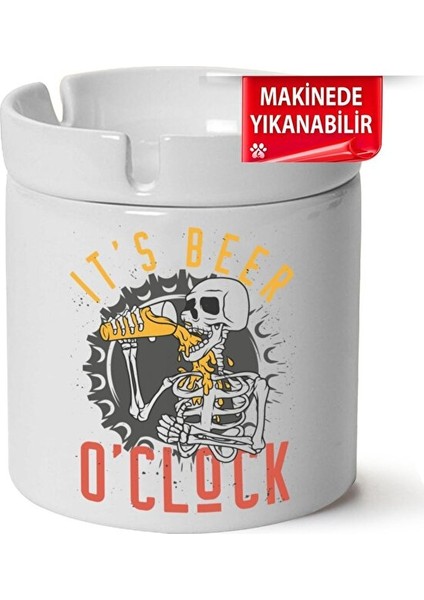 It's Beer O'clock Baskılı Porselen At-Söndür Küllük