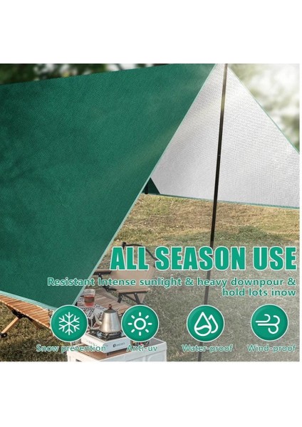 Branda , Su Geçirmez Çadır Brandası, 3 x 3.2m Ultra Hafif, Halkalı Kamp Çadırı Brandası