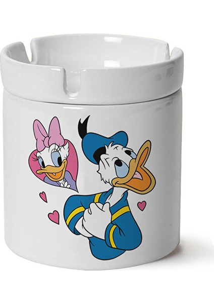 Donald Duck Baskılı Porselen Küllük Makinede Yıkanabilir