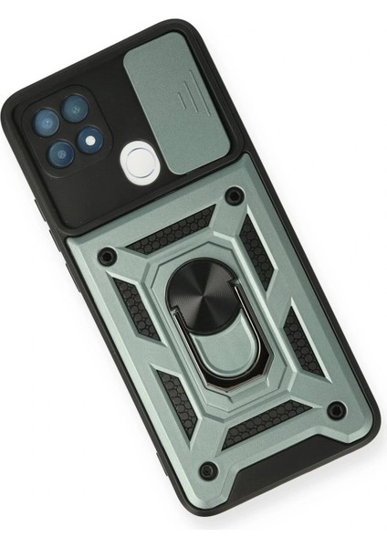 Oppo A15 Kılıf Pars Lens Yüzüklü Silikon - Yeşil modelleri