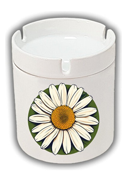 Papatya Temalı Baskılı Kül Tablası