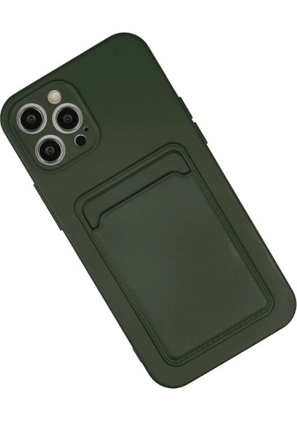 iPhone 12 Pro Max Kılıf Kelvin Kartvizitli Silikon - Koyu Yeşil fiyatları