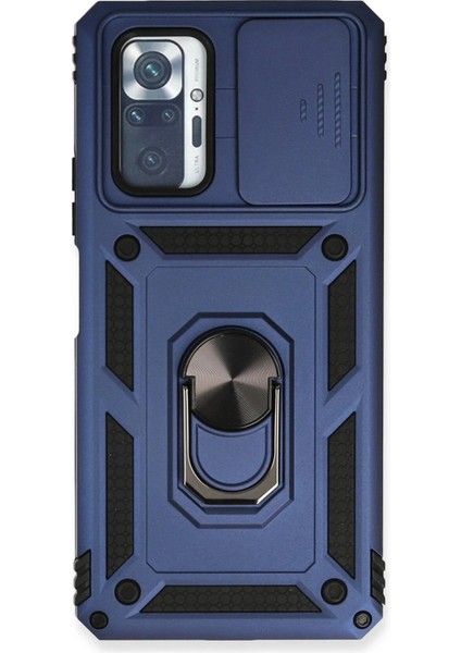 Xiaomi Redmi Note 10 Pro Kılıf Pars Lens Yüzüklü Silikon - Lacivert